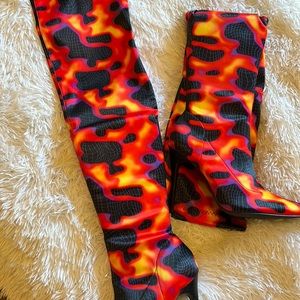 Thigh high exotic 5inch boots
